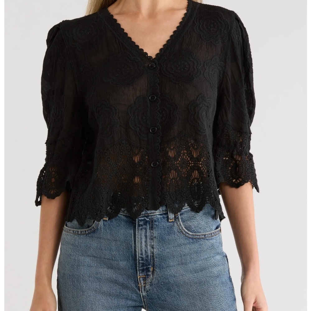 Long Sleeve Embroidered Button-Up Shirt